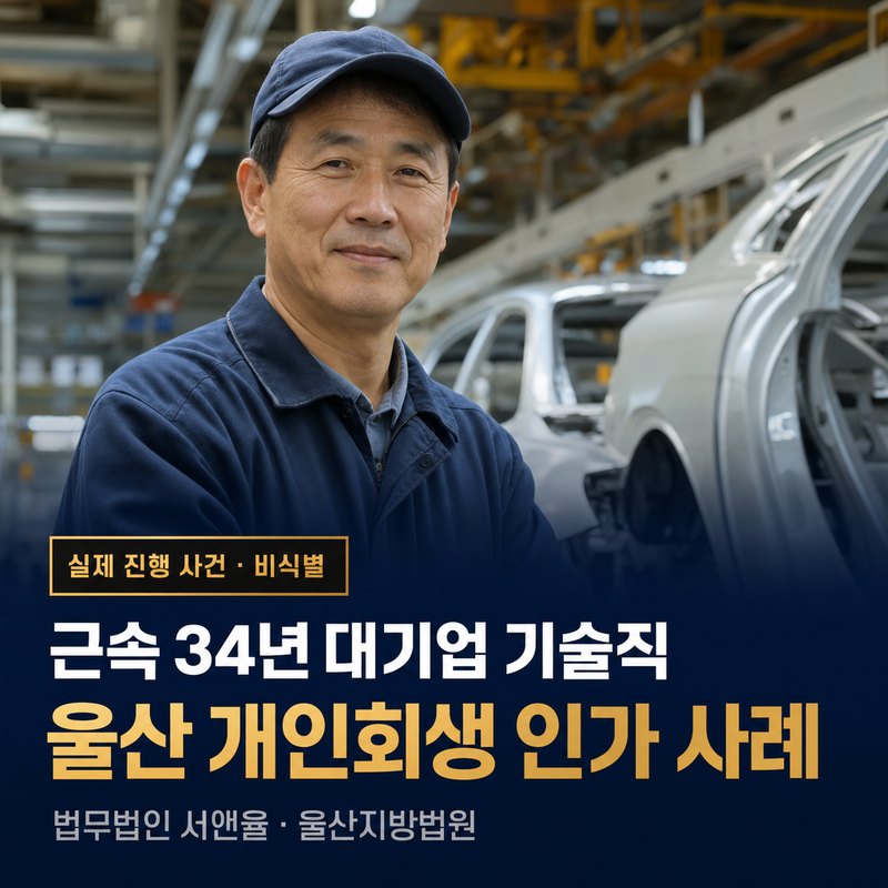 개인회생 최저생계비 공제, 고소득자는 얼마나 남나｜울산 50대 대기업 기술직 인가 사례 — 이해를 돕기 위한 연출 이미지